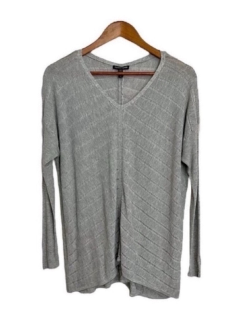 Eileen Fisher Open Knit Sweater Top Italian Yarn Size Small Gray Lightweight
